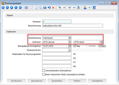 SelectLine Verarbeitung Buchungsstapel