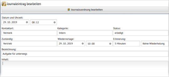 SelectLine Wiedervorlage