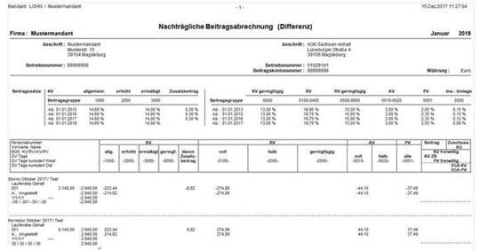 SelectLine Differenzliste