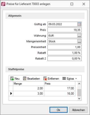 SelectLine Einkaufsvorerfassung